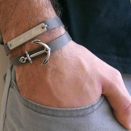 Men's Anchor Bracelet -..