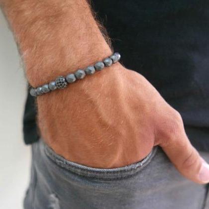 Men's Gemstone Bracelet -..
