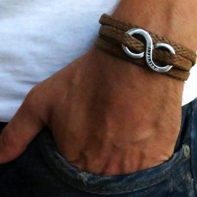 Men's Bracelet - Men's Infinity Bracelet - Men's Vegan Bracelet - Men's Jewelry - Men's Gift - Boyfrienf Gift - Husband Gift - Gift for him - Gift For Dad - Present For Men - Male Bracelet - Male Jewelry