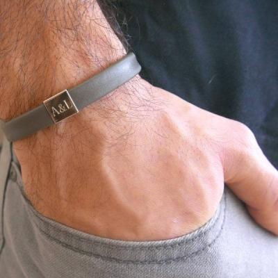 Men's Personalized Bracelet - Men's Engraved Bracelet - Customized Men Bracelet - Men's Initial Bracelet - Men's Coordinates Bracelet