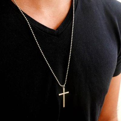 Men's Cross Necklace - Men's Religious Necklace - Men's Cross Pendant - Men's Christian Necklace - Men's Cross Jewelry - Christian Jewelry