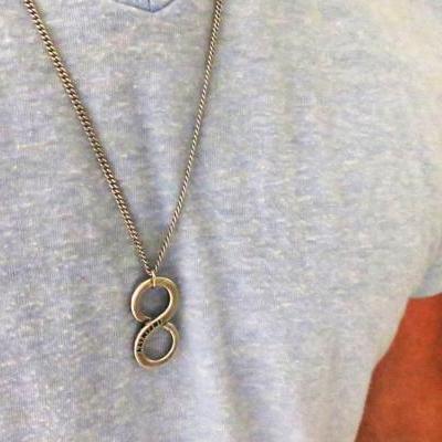 Men's Necklace - Men's Silver Necklace - Men's Infinity Necklace - Men's Jewelry - Men's Gift - Men's Pendant - Boyfriend Gift - Husband Gift - Male Jewelry