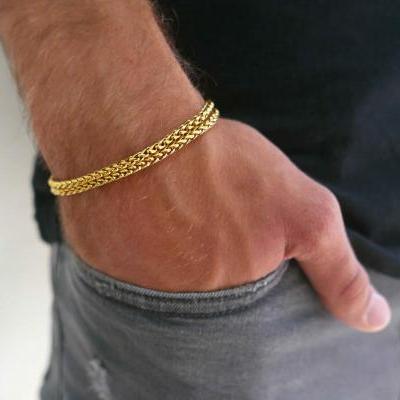 Men's Bracelet - Men's Gold Bracelets - Men's Chain Bracelet - Men's Cuff Bracelet - Men's Jewelry - Men's Gift - Boyfriend Gift - Husband