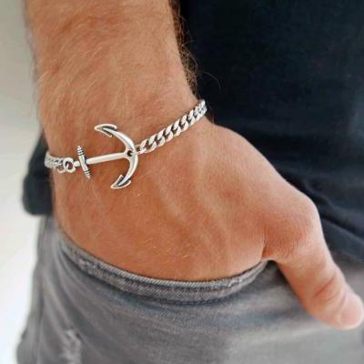 Men's Bracelet - Men's Anchor Bracelets - Men's Chain Bracelet - Men's Silver Bracelets - Men's Jewelry - Men's Gift - Husband Gift