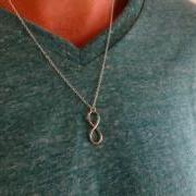 Men's Necklace - Sterling Silver Infinity Pendant - Mens Jewelry - Infinity Jewelry - Love Jewelry - Eternal Love - Gift For Him