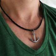 Men's Necklace - Men's Anchor Necklace - Men's Silver Necklace - Mens Jewelry - Necklaces For Men - Jewelry For Men - Gift for Him