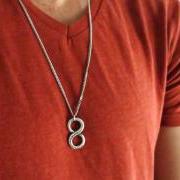Men's Necklace - Men's Infinity Necklace - Men's Silver Necklace - Mens Jewelry - Necklaces For Men - Jewelry For Men - Gift for Him