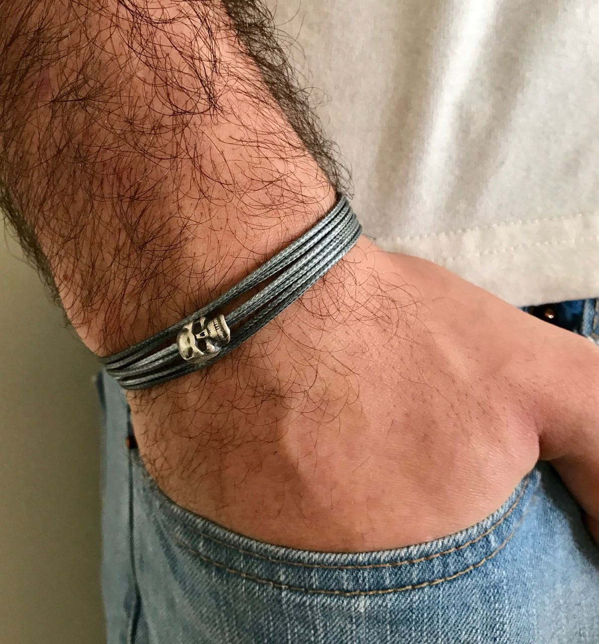 Men's Bracelet - Men's Skull Bracelet - Men's Vegan Bracelet - Men's Jewelry - Men's Gift -