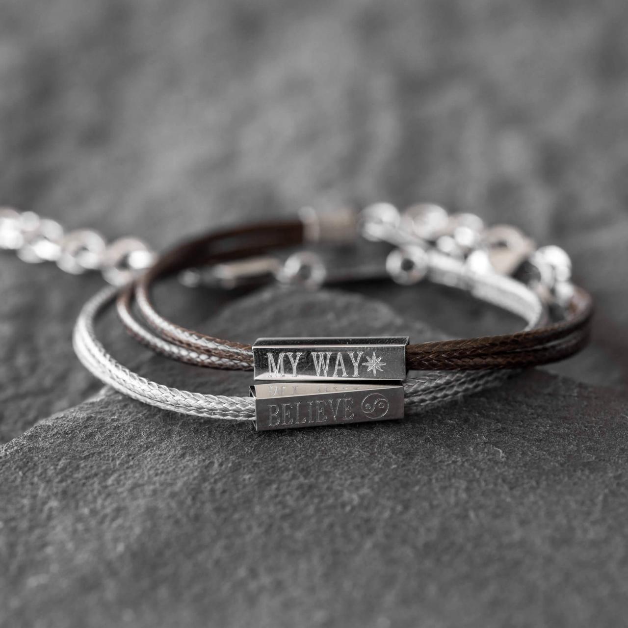 Men's Custom Bracelet - Men's Engraved Bracelet - Men's Personalized Bracelet - Boyfriend Gift - Husband Gift -