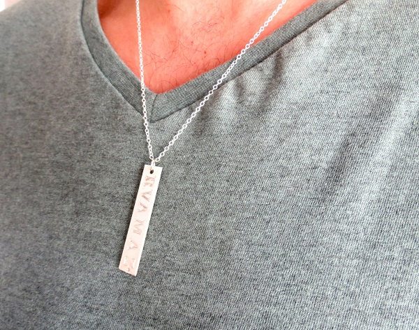 Men's Personalized Necklace - Men's Engraved Necklace - Customized Men Necklace - Men's Initial Necklace -