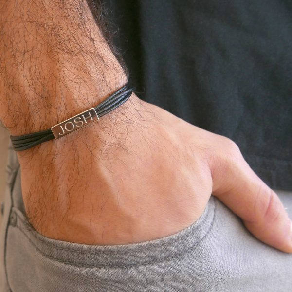 Men's Personalized Bracelet - Men's Engraved Bracelet - Customized Men Bracelet - Men's Initial Bracelet -