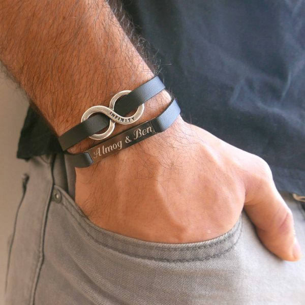 Men's Infinity Bracelet - Men's Personalized Bracelet - Men's Engraved Bracelet - Customized Men Bracelet -