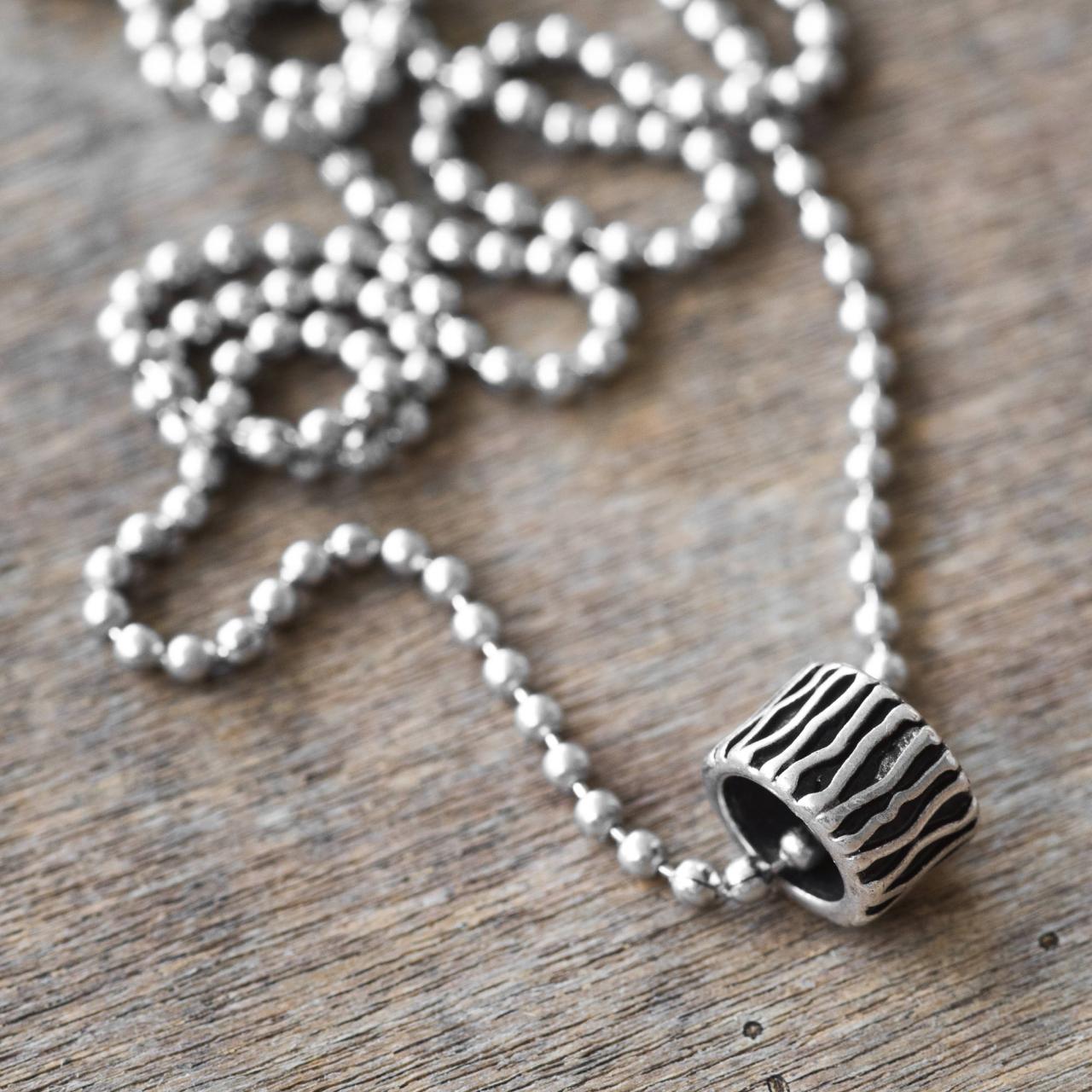 Men's Necklace - Men's Silver Necklace - Men's Bead Necklace - Men's Jewelry - Men's Gift -