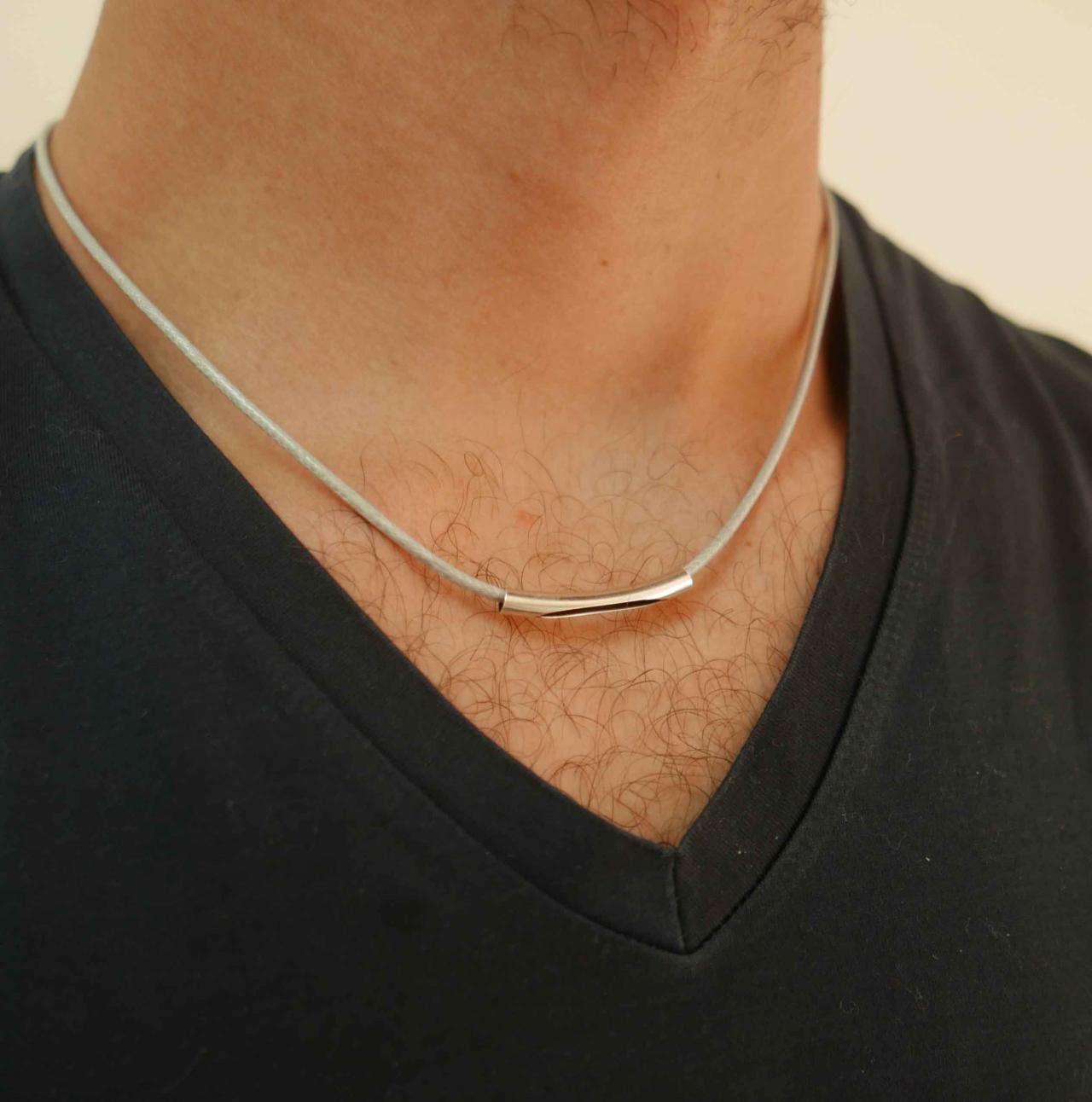 Men's Necklace - Men's Silver Necklace - Men's Vegan Necklace - Men's Jewelry - Men's Gift -