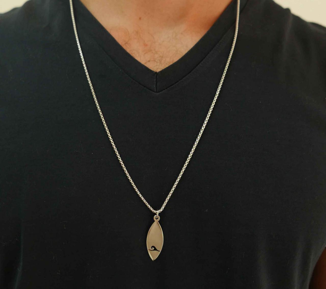 Men's Necklace - Men's Stainless Steel Necklace - Men's Geometric Necklace - Men's Pendant - Men's