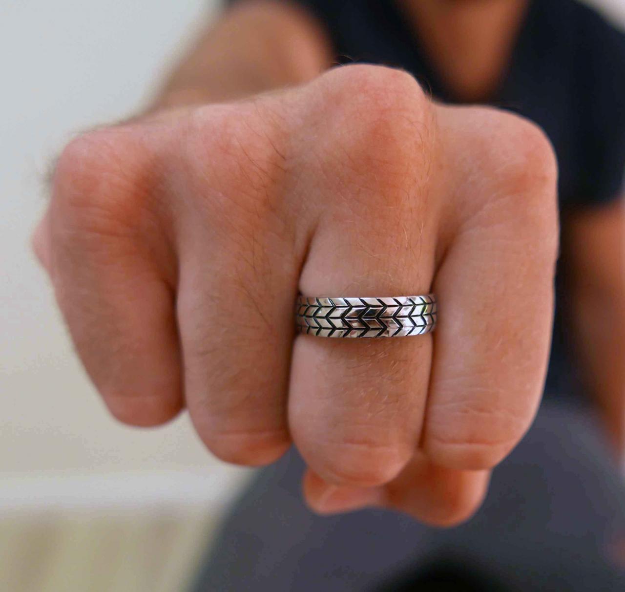 Men's Ring - Men's Silver Ring - Men's Stainless Steel Ring - Men's Silver Band - Men's Jewelry -