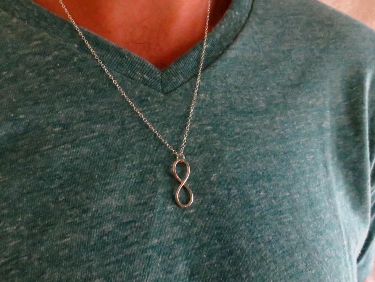 Men's Necklace - Men's Infinity Necklace - Men's Silver Necklace - Mens Jewelry - Necklaces For Men - Jewelry For Men