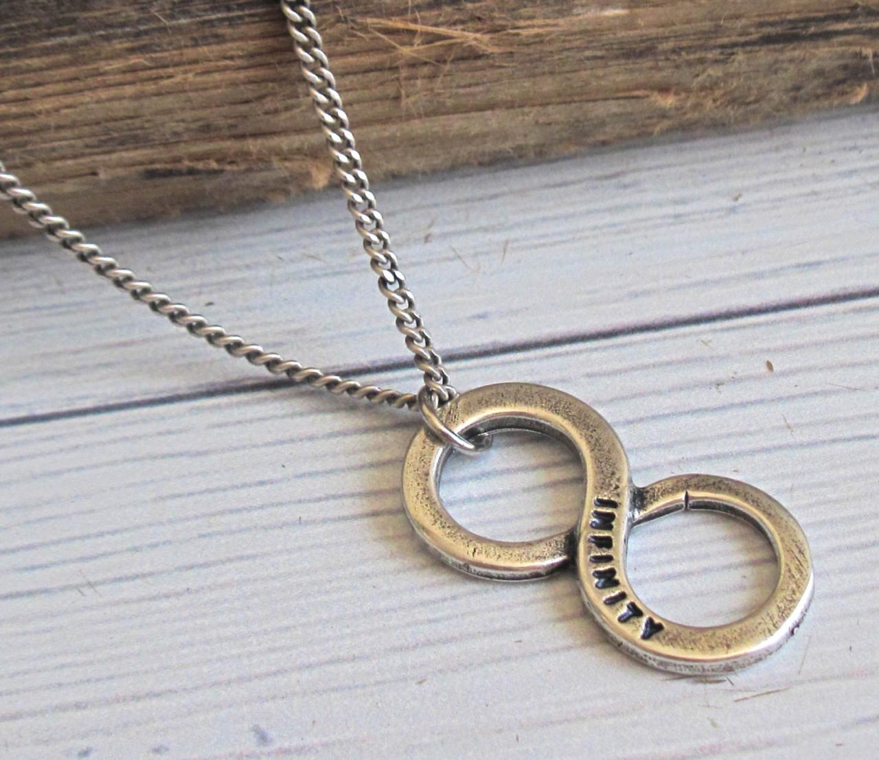 Men's Necklace Men's Infinity Necklace Men's Silver Necklace Mens