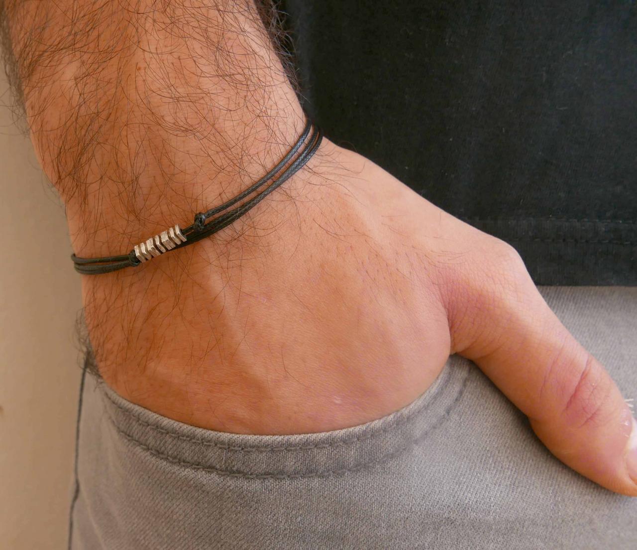 Men's Bracelet - Men's Beaded Bracelet - Men's Wrap Bracelet - Men's Vegan Bracelet - Men's Jewelry