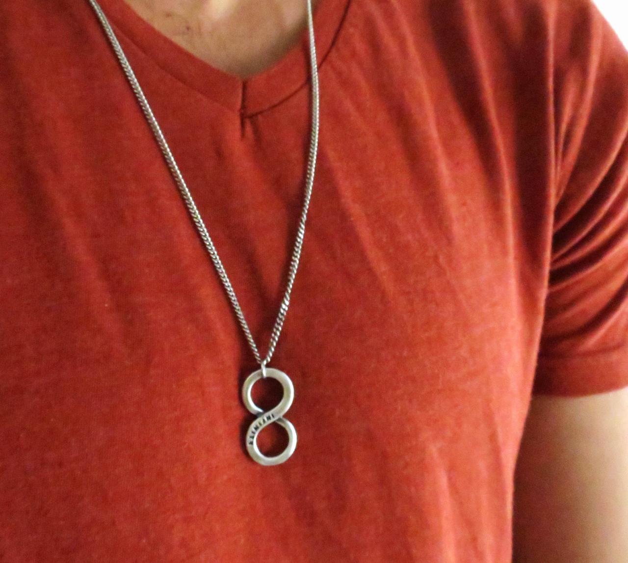 Men's Necklace - Men's Infinity Necklace - Men's Silver Necklace - Mens Jewelry - Necklaces For Men - Jewelry For Men