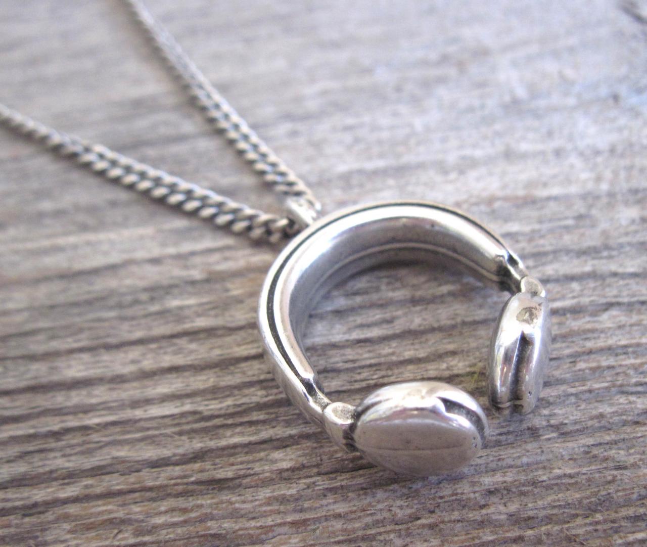 Men's Necklace - Men's Earphone Necklace - Men's Silver Necklace - Mens Jewelry - Necklaces For Men - Jewelry For Men