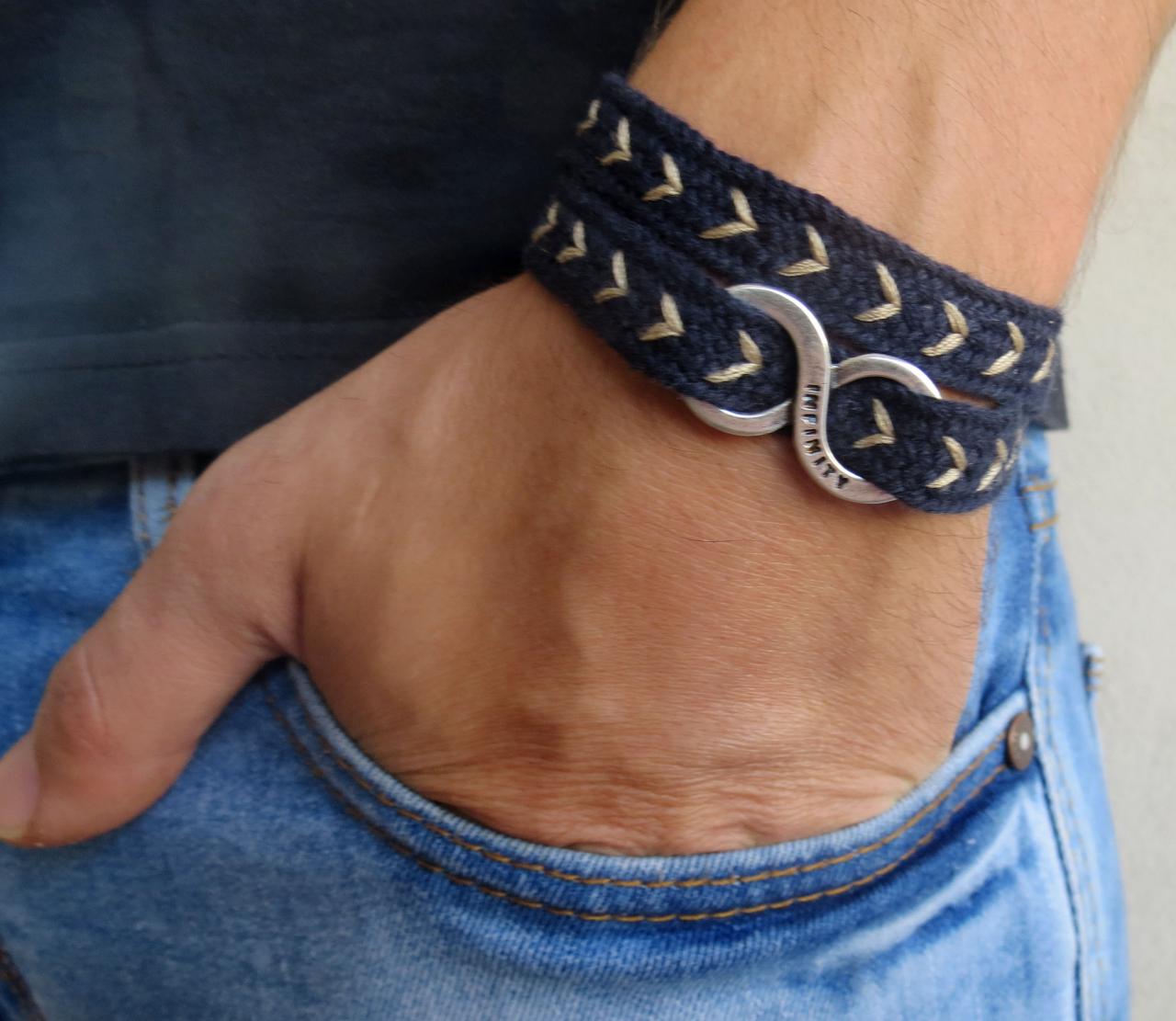 Men's Bracelet - Men's Infinity Bracelet - Men's Blue Bracelet - Men's Jewelry - Men's Love Bracelet