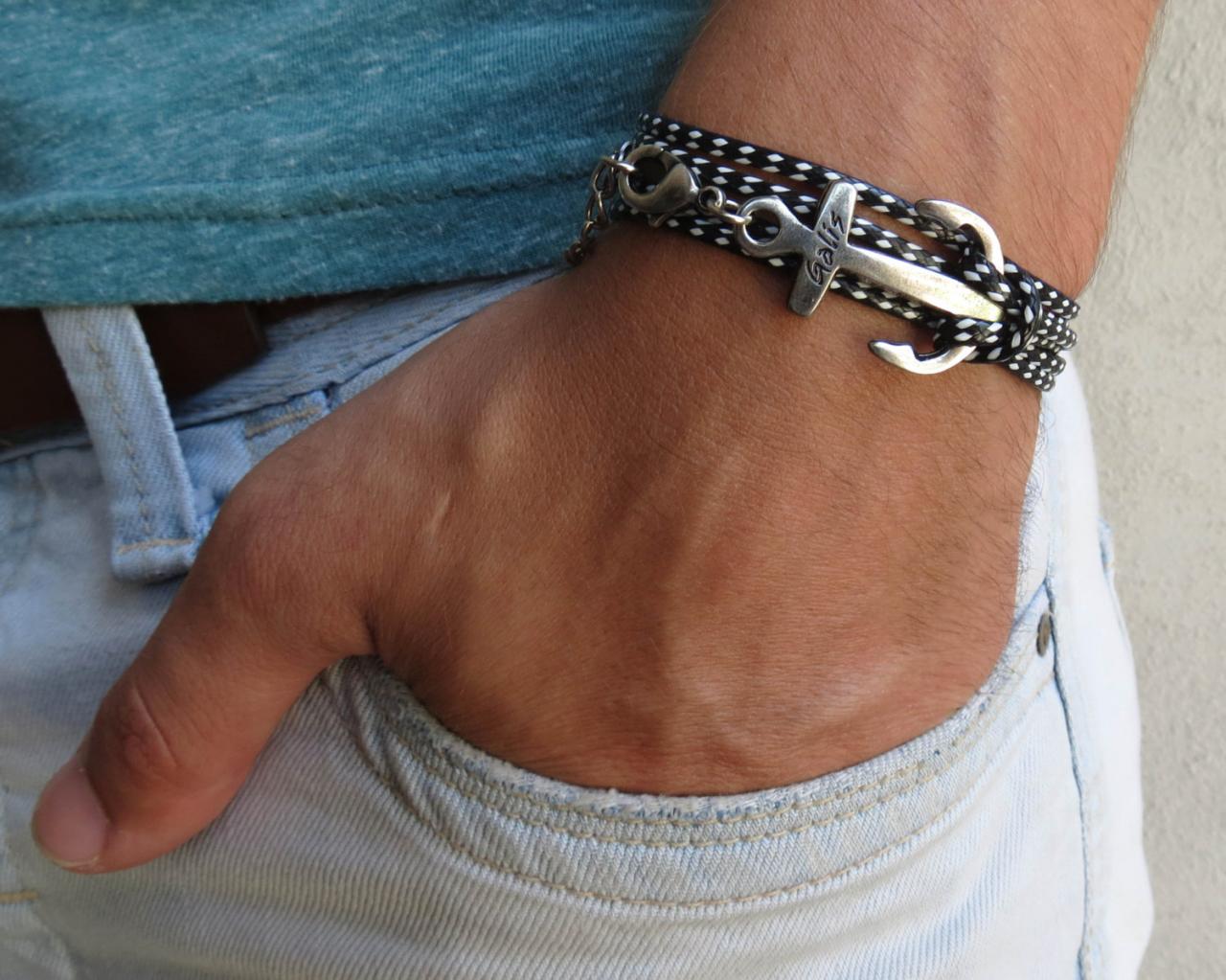 Men's Bracelet - Men's Anchor Bracelet - Men's Nautical Bracelet - Men's Jewelry - Men's Gift -