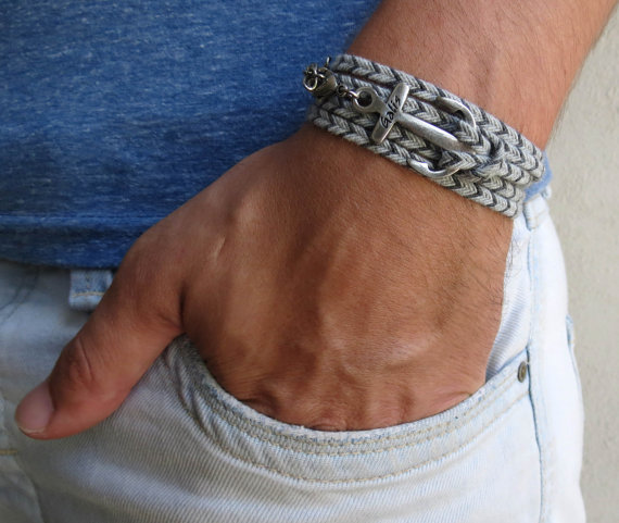 Men's Bracelet - Men's Anchor Bracelet - Men's Nautical Bracelet - Men's Jewelry - Men's Gift -