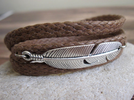 Men's Bracelet - Men's Feather Bracelet - Men's Jewelry - Men's Gift - Boyfrienf Gift - Husband Gift - Gift
