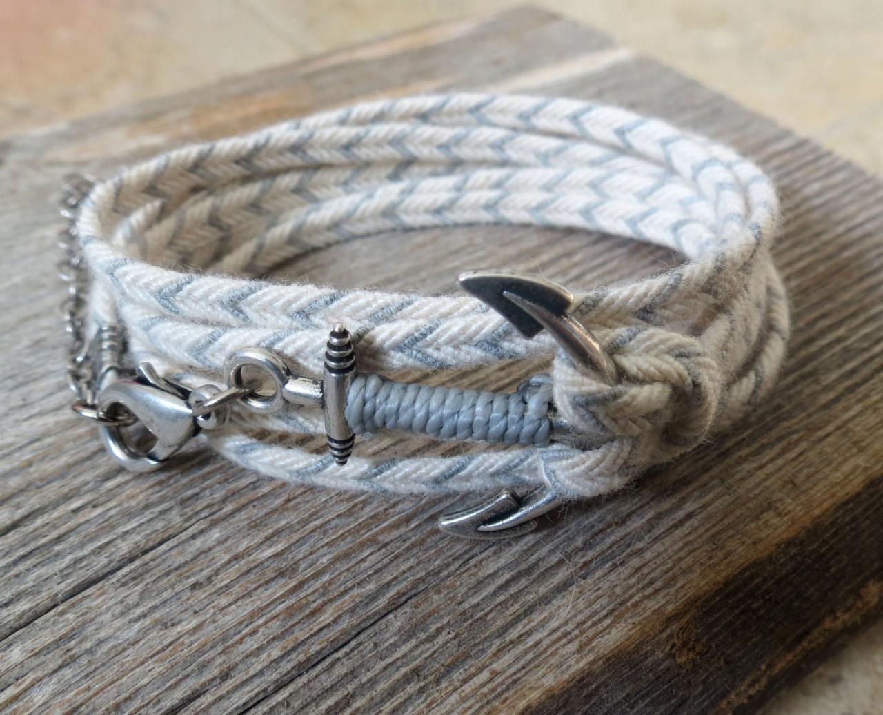 Men's Bracelet - Men's Anchor Bracelet - Men's Nautical Bracelet - Men's Vegan Bracelet - Men's