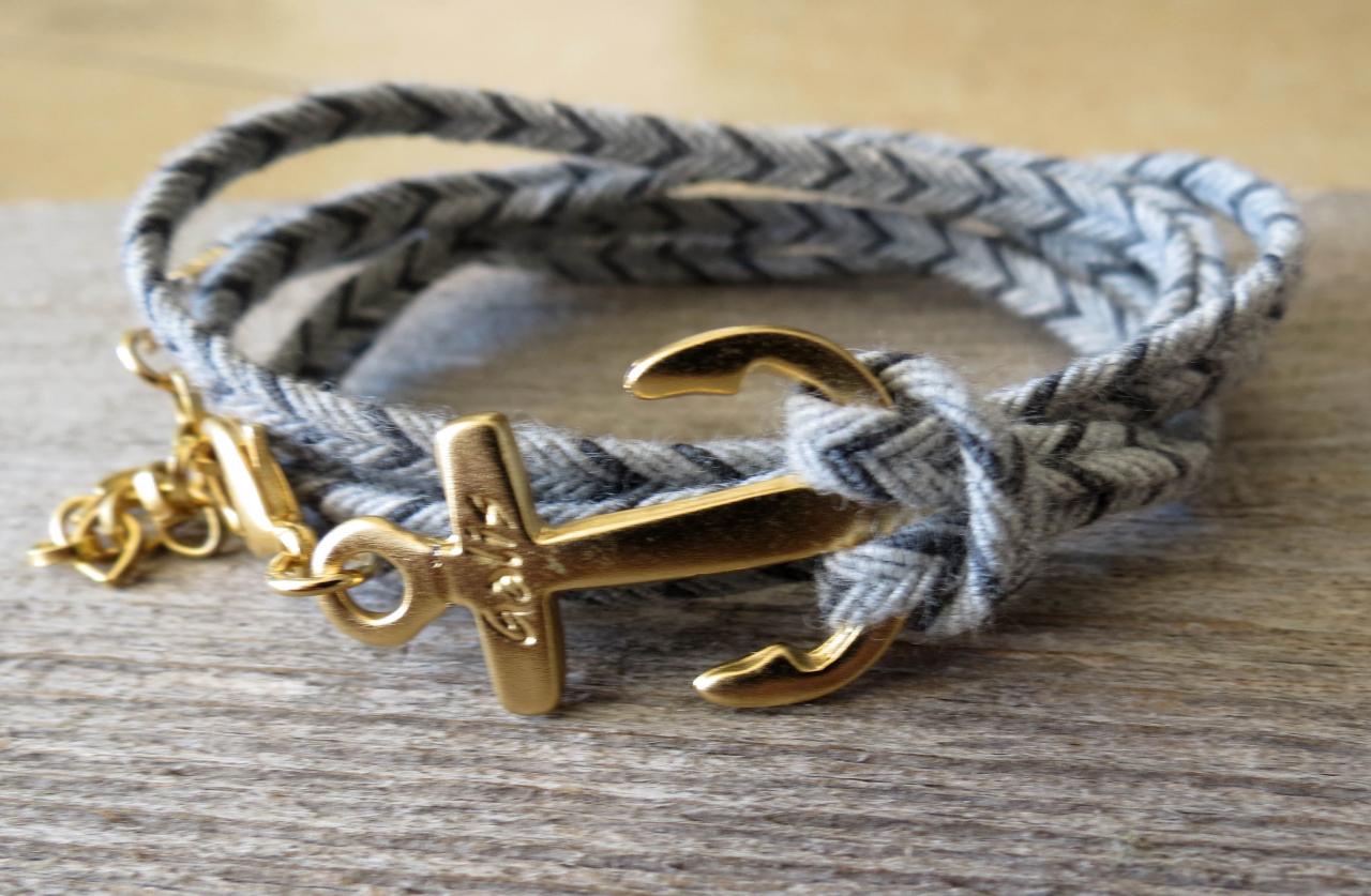 Men's Bracelet - Men's Anchor Bracelet - Men's Nautical Bracelet - Men's Vegan Bracelet - Men's