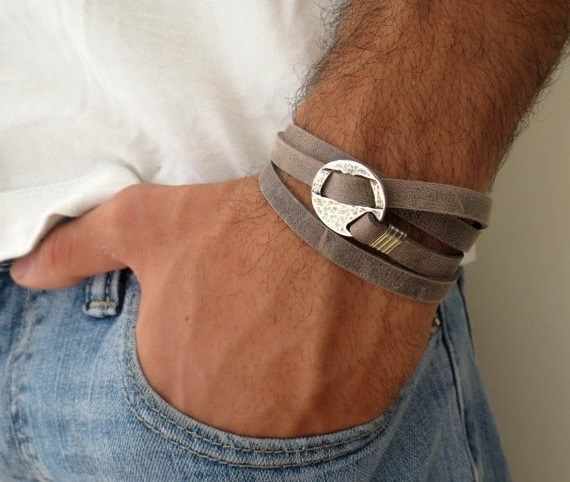 Men's Bracelet - Men Geometric Bracelet - Men Leather Bracelet - Men's Jewelry - Men's Gift - Boyfrienf Gift - Husband