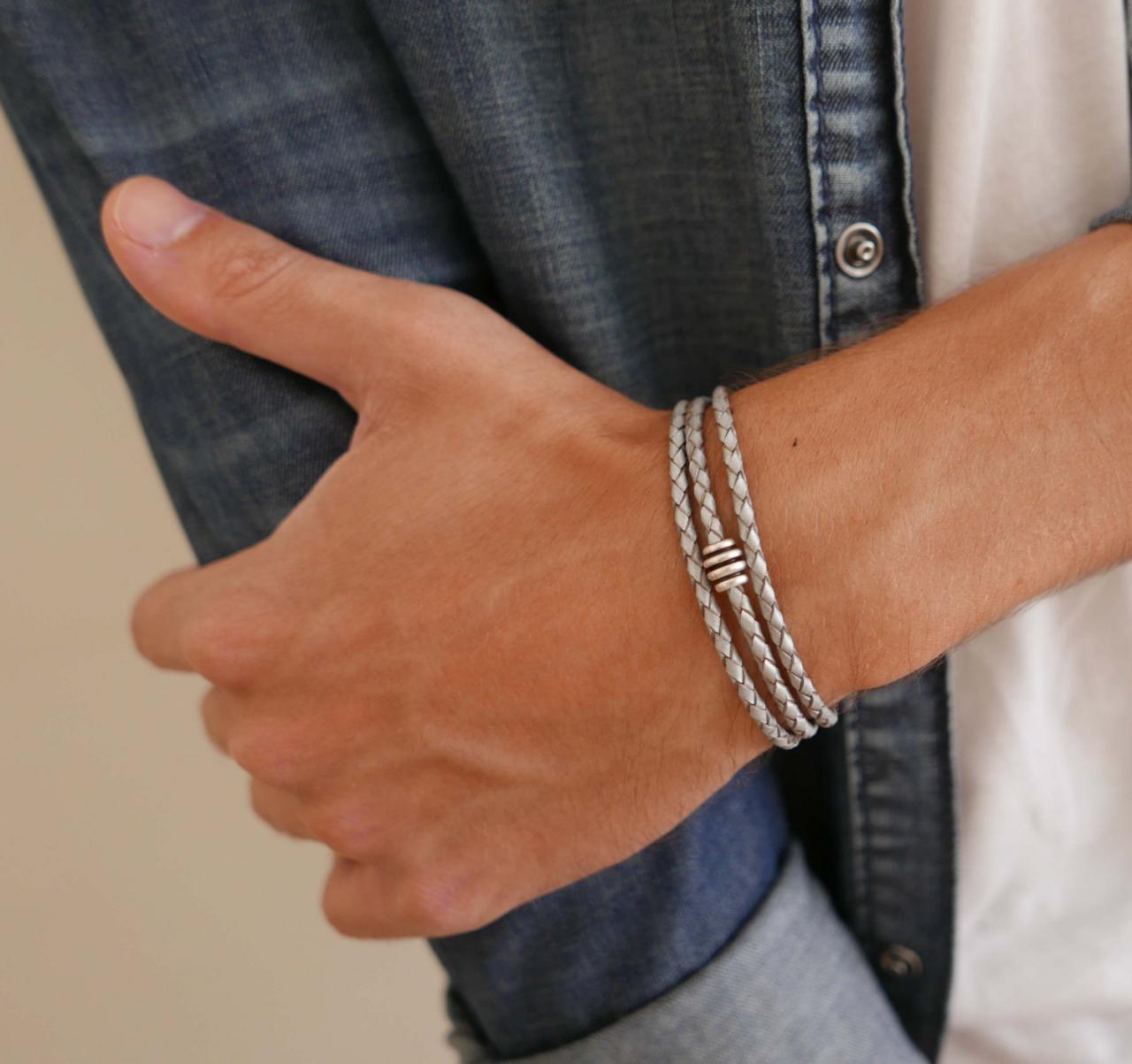 Men's Bracelet - Men's Beaded Bracelet - Men's Leather Bracelet - Men's Jewelry - Men's Gift -