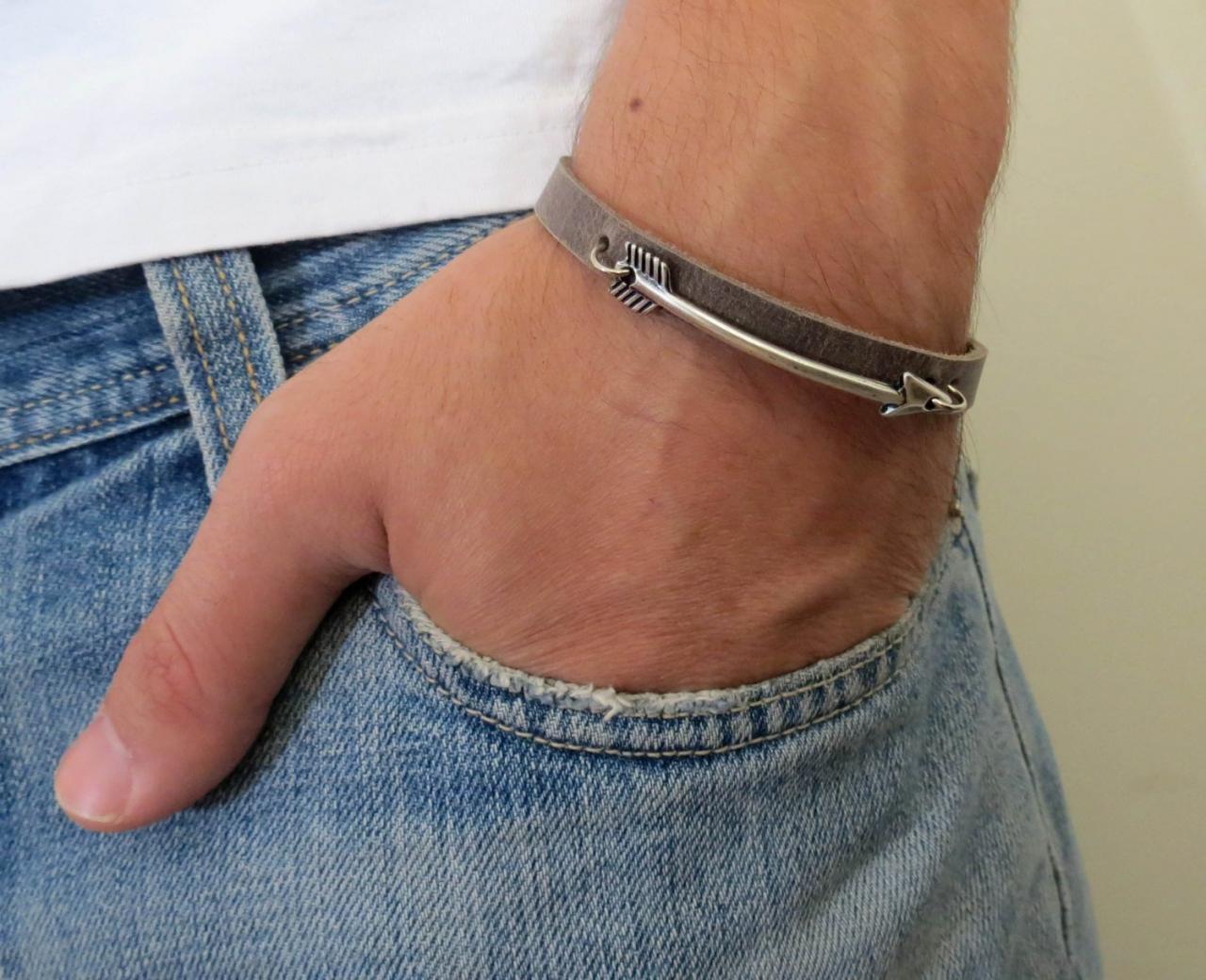 Men's Bracelet - Men's Leather Bracelet - Men's Jewelry - Men's Gift - Boyfrienf Gift - Husband Gift - Gift