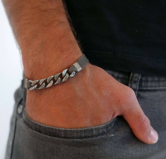 Men's Bracelet - Men's Cuff Bracelet - Men's Leather Bracelet - Men's Jewelry - Men's Gift -