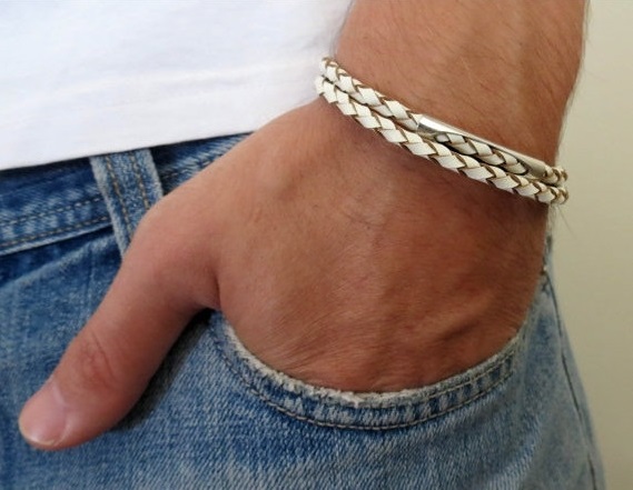 Men's Bracelet - Men's Tube Bracelet - Men's Leather Bracelet - Men's Jewelry - Men's Gift -