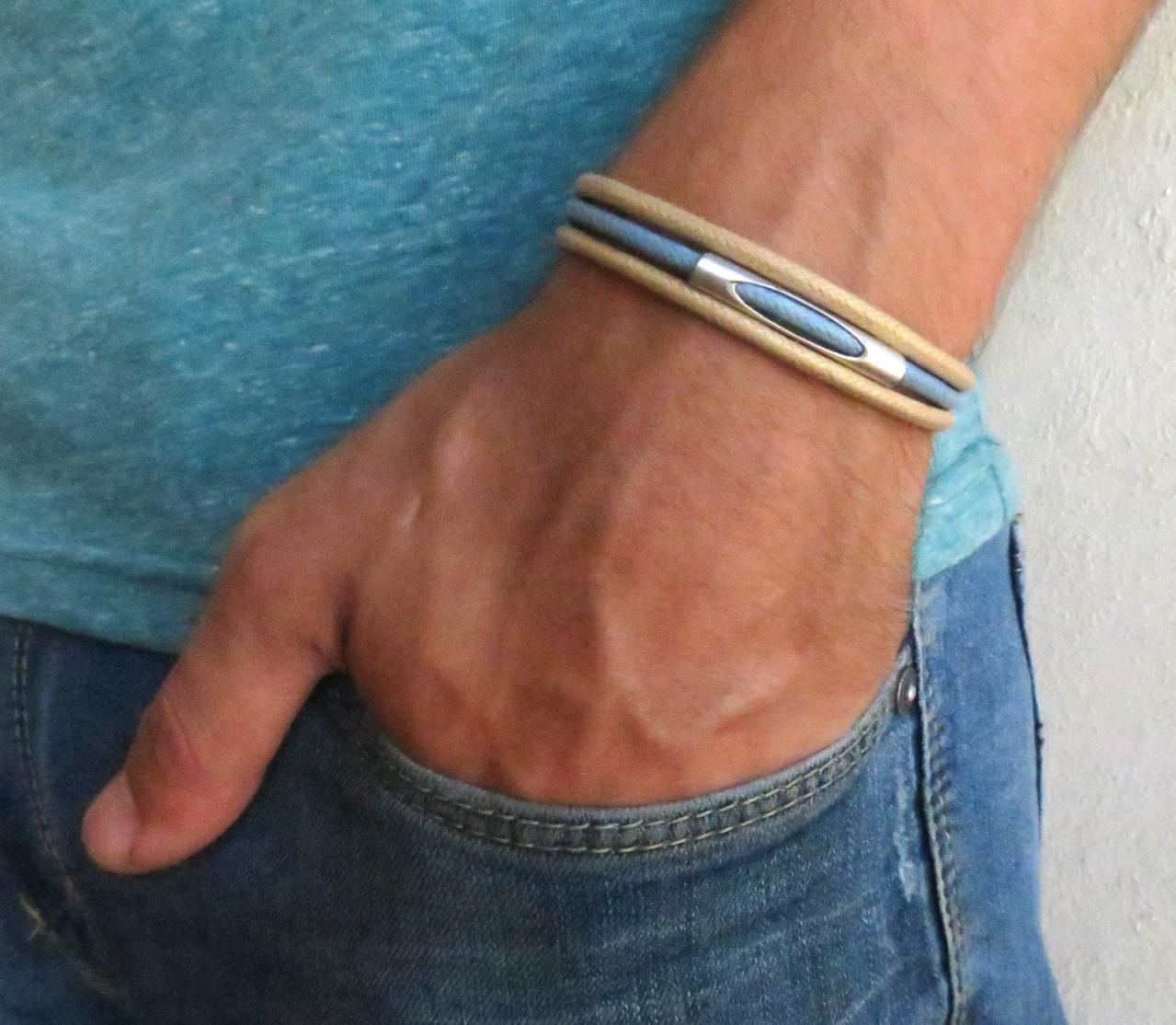 Men's Bracelet - Men's Tube Bracelet - Men's Vegan Bracelet - Men's Jewelry - Men's Gift - Boyfrienf