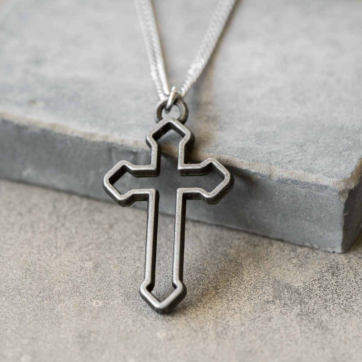 Men's Cross Necklace - Men's Religious Necklace - Men's Cross Pendant - Men's Christian Necklace -