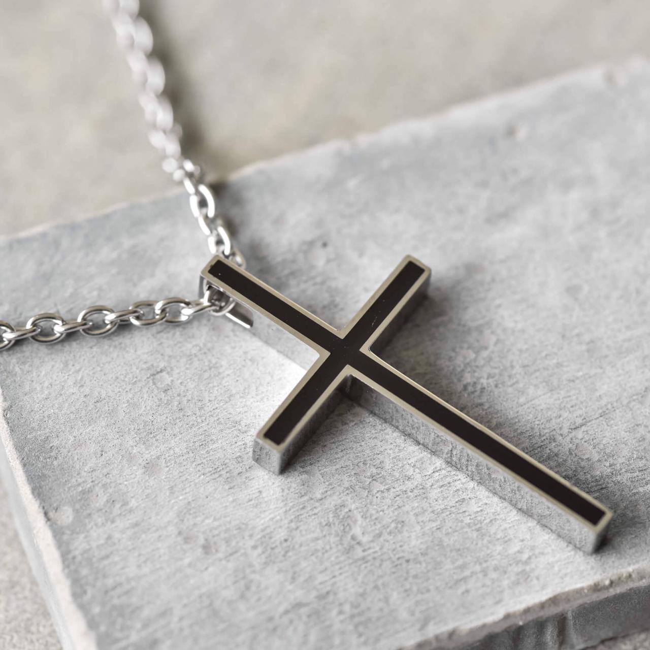 Men's Cross Necklace - Men's Religious Necklace - Men's Cross Pendant - Men's Christian Necklace -